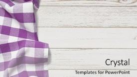  Presentation with picnic - PPT theme consisting of table with purple picnic cloth background and a light gray colored foreground