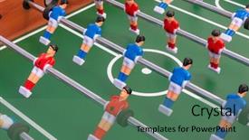  Presentation with football blue - Slide set enhanced with table with red and blue background and a ocean colored foreground