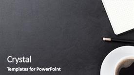  Presentation with flower office desk table - Slide deck consisting of table with supplies and coffee background and a dark gray colored foreground