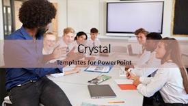  Presentation with high-school - Slide deck with table with teenage pupil background and a coral colored foreground