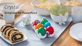  Presentation with food - Slide deck featuring table-with-traditional-food background and a lemonade colored foreground