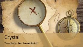  Presentation with nautical - Slides having table with treasure map background and a yellow colored foreground