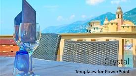  Presentation with air - Presentation design featuring table-with-two-wine-glasses background and a light blue colored foreground