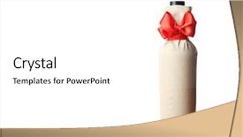  Presentation with glass bottle packaging - Presentation featuring table with wine bottle background and a white colored foreground
