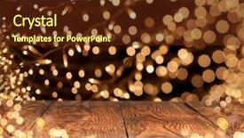  Presentation with glowing lights - Amazing presentation design having table with yellow holiday lights backdrop and a tawny brown colored foreground