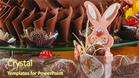  Presentation with cake brownies for kids - Colorful PPT layouts enhanced with tablea cocolate design - chocolate cake celebrating easter backdrop and a  colored foreground