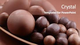  Presentation with easter - PPT layouts having tablea cocolate design - chocolate easter eggs background and a coral colored foreground