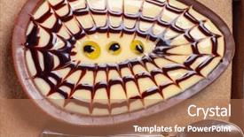  Presentation with spoon - Amazing slides having tablea cocolate design - easter egg eating with spoon backdrop and a coral colored foreground