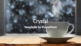  Presentation with christmas winter a table - Colorful slide set enhanced with tablea cocolate design - hot coffee on the table backdrop and a dark gray colored foreground