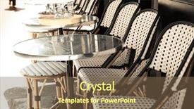  Presentation with paris france - Slide deck with tables and chairs paris france background and a tawny brown colored foreground