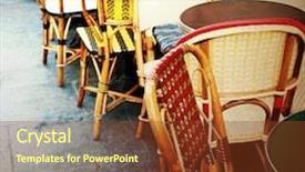  Presentation with old fashioned - Presentation design enhanced with tables and chairs paris background and a tawny brown colored foreground