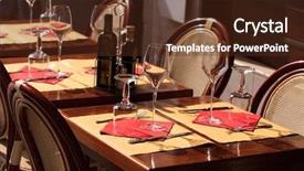  Presentation with manners at restaurant - Colorful presentation enhanced with tables at the outdoor restaurant backdrop and a tawny brown colored foreground
