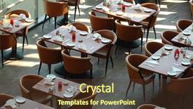  Presentation with tables and graphs - Amazing presentation design having tables in a resturant backdrop and a tawny brown colored foreground