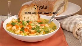  Presentation with noodle - Theme with tablescapes - bowl of delicious chicken noodle background and a  colored foreground