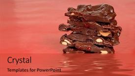  Presentation with cherry - Slides consisting of tablescapes - chocolate cashew and dried cherry background and a  colored foreground
