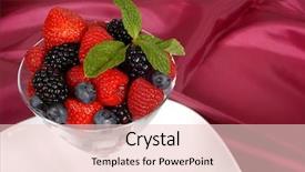  Presentation with satin - Presentation theme enhanced with tablescapes - fresh berries and mint background and a  colored foreground