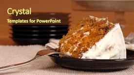  Presentation with cake - PPT theme consisting of tablescapes - piece of carrot cake background and a  colored foreground
