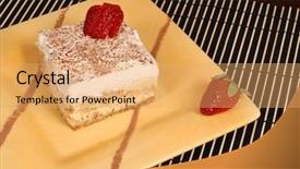  Presentation with tiramisu - Beautiful slides featuring tablescapes - piece of delicious tiramisu dusted backdrop and a  colored foreground