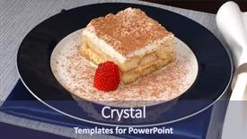  Presentation with tiramisu - Audience pleasing presentation consisting of tablescapes - piece of delicious tiramisu backdrop and a  colored foreground