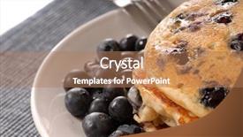  Presentation with fresh lettuce strawberries blueberries mushroom - Theme consisting of tablescapes - plate of pancakes with fresh background and a coral colored foreground