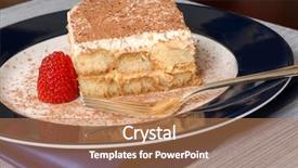  Presentation with tiramisu - Slides enhanced with tablescapes - side view of a piece background and a  colored foreground
