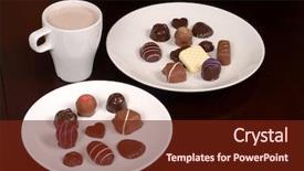  Presentation with hot chocolate - Slide deck featuring tablescapes - two plates of delicious chocolates background and a  colored foreground