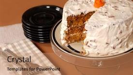  Presentation with cream - Colorful slides enhanced with tablescapes - whole carrot cake with cream backdrop and a  colored foreground