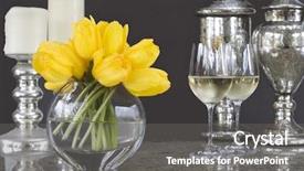  Presentation with tulips - PPT layouts having tablescapes - yellow tulips in vase background and a gray colored foreground