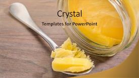  Presentation with butter - Audience pleasing presentation theme consisting of tablespoon of ghee clarified butter backdrop and a yellow colored foreground