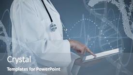  Presentation with using digital tablet - Amazing slides having tablet against red spiral dna backdrop and a seafoam green colored foreground