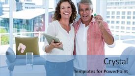  Presentation with house key - Cool new theme with tablet and house key backdrop and a teal colored foreground