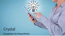  Presentation with doodle - Beautiful slide set featuring tablet and lightbulb doodle backdrop and a  colored foreground