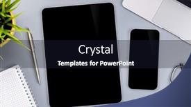  Presentation with business office desk - Presentation with tablet-and-smartphone-with-blank background and a wine colored foreground