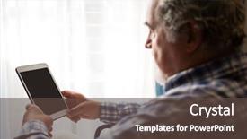  Presentation with audit nursing home - Cool new slide set with tablet by window in nursing backdrop and a  colored foreground