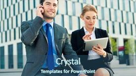  Presentation with people - PPT theme consisting of tablet computer and mobile cell background and a ocean colored foreground