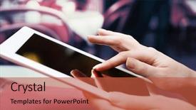  Presentation with coffee shop - Cool new presentation with tablet computer in cafe shop backdrop and a red colored foreground