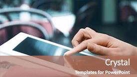  Presentation with tablets wood table tablet white - Audience pleasing slides consisting of tablet computer in cafe shop backdrop and a coral colored foreground