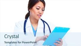  Presentation with chinese medical - PPT layouts featuring tablet computer isolated on white background and a light blue colored foreground