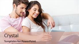  Presentation with sitting posture and computer ergonomics - Beautiful presentation theme featuring tablet computer isolated on white backdrop and a  colored foreground