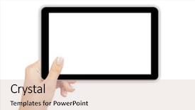  Presentation with computer - Audience pleasing presentation theme consisting of tablet computer isolated backdrop and a lemonade colored foreground