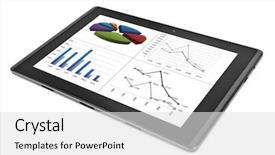  Presentation with hand shake computer - Amazing presentation theme having tablet computer isolated backdrop and a light gray colored foreground