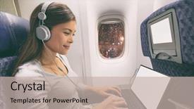  Presentation with asian music - Colorful slides enhanced with flight wifi typing writing backdrop and a mint green colored foreground