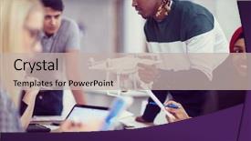  Presentation with drone technology - Slides with tablet computer while learning background and a mint green colored foreground