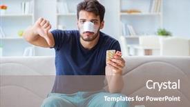  Presentation with plastic surgery - PPT theme consisting of tablet defects - young man recovering healing background and a  colored foreground