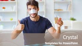  Presentation with plastic surgery - Slide deck consisting of tablet defects - young man recovering healing background and a  colored foreground