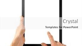  Presentation with tablet - PPT layouts having tablet-in-a-hand background and a white colored foreground