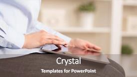  Presentation with business environment using laptops globe - Theme with tablet in a homey environment background and a  colored foreground