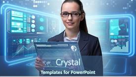  Presentation with data mining - Slide deck enhanced with tablet in data mining background and a ocean colored foreground