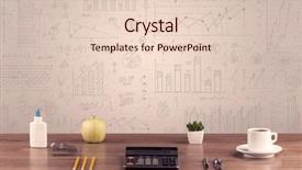  Presentation with business office desk - Cool new slide deck with tablet in front of brown backdrop and a lemonade colored foreground