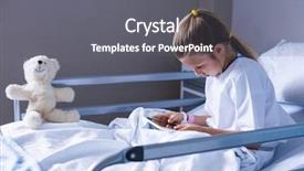  Presentation with digital hospital - Presentation theme consisting of tablet in ward at hospital background and a gray colored foreground